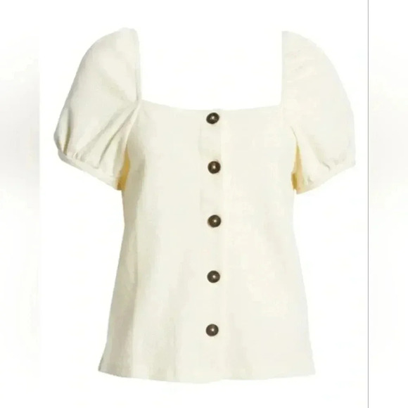 Madewell SQUARE NECK PUFF SLEEVED TOP Size XS - Picture 1 of 6